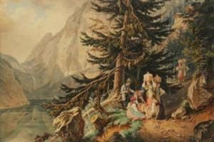 Resting In The Forest by Ernst Welker