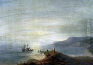 Coastal Landscape At Sunset by Ernst Welker