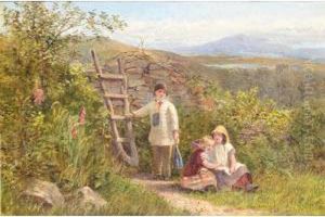 Children In A Summer Landscape by George Wells