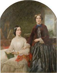 A Portrait Of Two Young Women In Aninterior