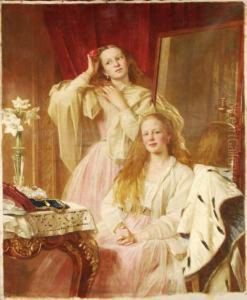 A Portrait Oftwo Girls In An Dressing Room
