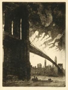 Brooklyn Bridge, Twilight by Horace Devitt Welsh