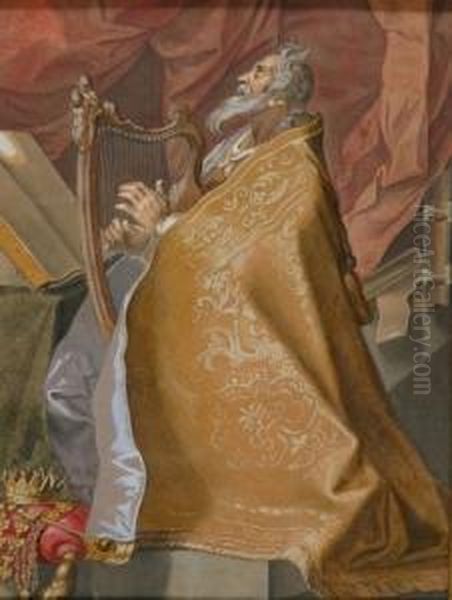 King David Playing A Harp - view 1