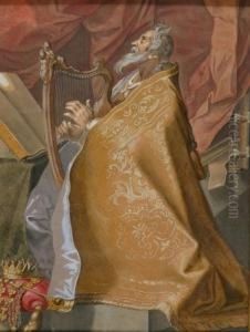 King David Playing A Harp