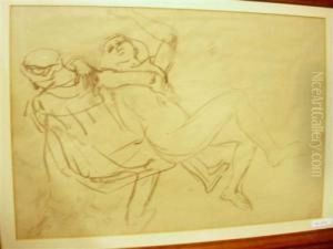 Etude De Femme Et Homme by Albert Welti