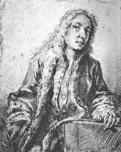 Drawing after a lost Self-Portrait of Watteau by Francois Boucher