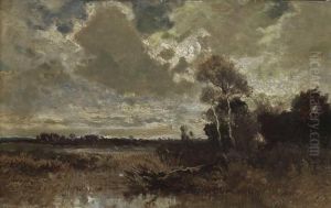 Moorlandschaft Bei Aufziehendem Gewitter. by Joseph Wenglein
