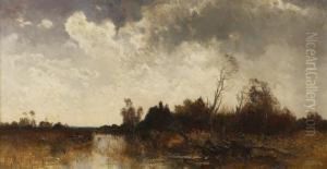 Entenjagd In Herbstlicher Moorlandschaft