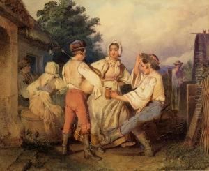 Tanzende Ungarische Bauern by Johann Baptist Wengler