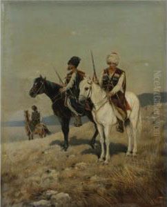 Cossacks On Horseback by Karl Bodganovich Venig