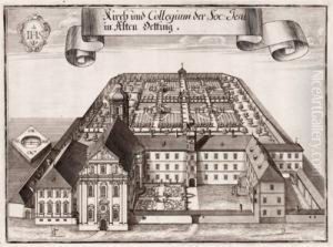 Ansicht Der Jesuitenkirche Und Des Klosters Von Altottnig by Michael Wening