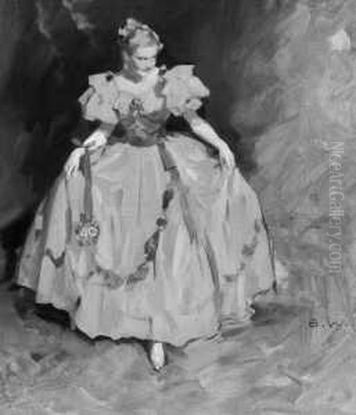 Junge Frau In Blauem Biedermeier-kleid (studie) - view 1