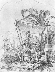Lady with an Umbrella by Francois Boucher