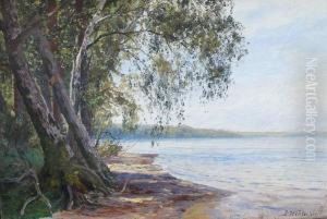 Baumbestandene Uferlandschaft by Julius Wentscher