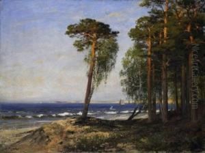 Sailer On The Coast Of The Baltic Sea. Signed Lower Left: J. Wentscher by Julius Wentscher