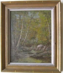 Wooded Landscape With Stream by Daniel F. Wentworth