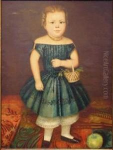 Portrait Of A Young Girl With A Basket Of Grapes by Louis Wenzel