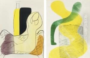 Woman With Medicin Bottle - Hot Printing V (martinet Hot Printing 37-27) by Henrik Nicolaas Werkman