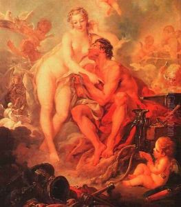 The Visit of Venus to Vulcan (detail) by Francois Boucher