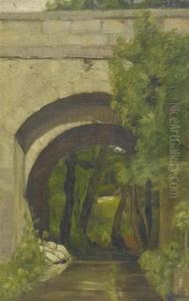 Forest Landscape With A Bridge - view 1