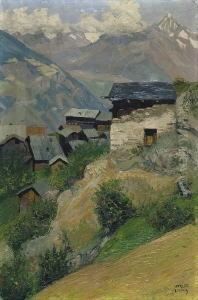 Dorf Im Gebirge. by Ludwig Werlen