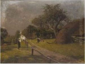 Harvesting The Apples by Adolf Werner