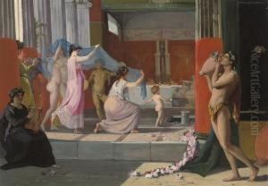 A Procession At A Bacchanalian Feast by Gotthard Werner