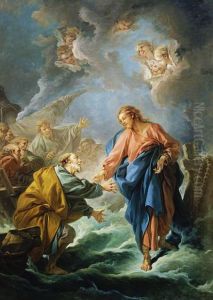 Saint Pierre tentant de marcher sur les eaux