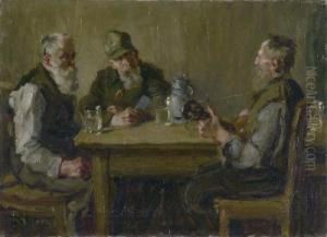 Interieur Mit Musikalischer Apfelweinrunde by Reinhold Werner