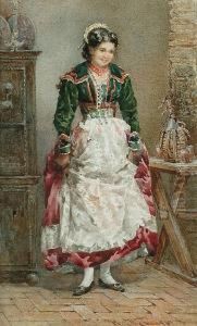 A Lady In Roman Costume by Reinhold Werner
