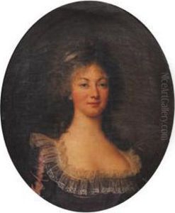 Portrait De Madame Diana Sur Sa Toile D'origine by Adolf Ulrik Wertmuller