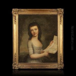 < Portrait De Moly Wittfooth Tenant Une Partition De Musique >. by Adolf Ulrik Wertmuller