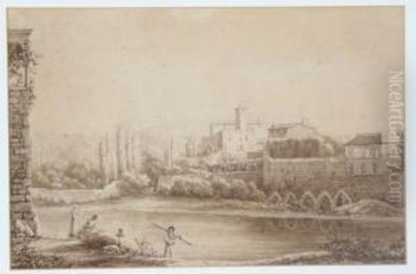 Fluslandschaft Mit Figurenstaffage - view 1