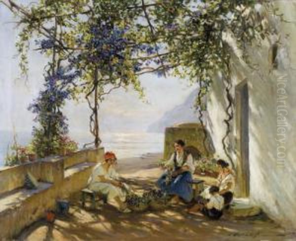 Frauen In Einer Glyzinien-pergola Auf Capri - view 1