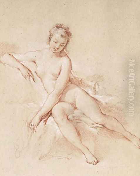 A seated female nude - view 1