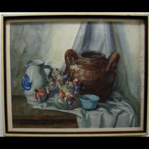 Still Life With Flowers And Blue Jug