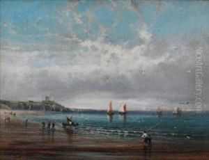Beach Scene Withfigures And Boats Beach Scene Withfigures And Boats