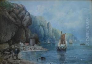 Coastal Scene With Fishing Boats by Edgar E. West
