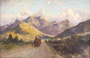 Sunset At Caressis, Piedmont, On The Road To Ceva (1896) by Richard Whately West