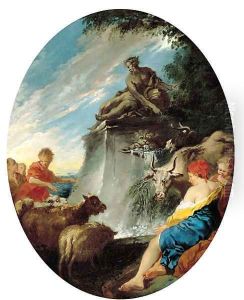 Les Bergers à la Fontaine by Francois Boucher