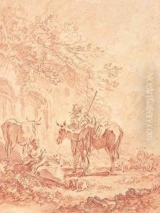Shepherds with a flock by ruins, after Nicolaes Berchem Shepherds with a flock by ruins, after Nicolaes Berchem