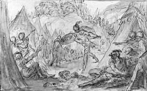 The alarm in the camp of Chilperic by Francois Boucher