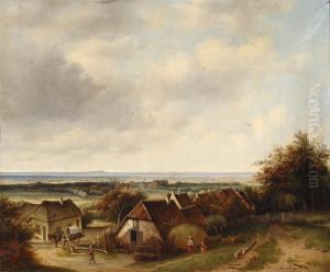 A View Of A Coast With Farms by George Pieter Westenberg