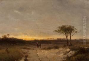 Heathland At Sunset by Cornelis I Westerbeek