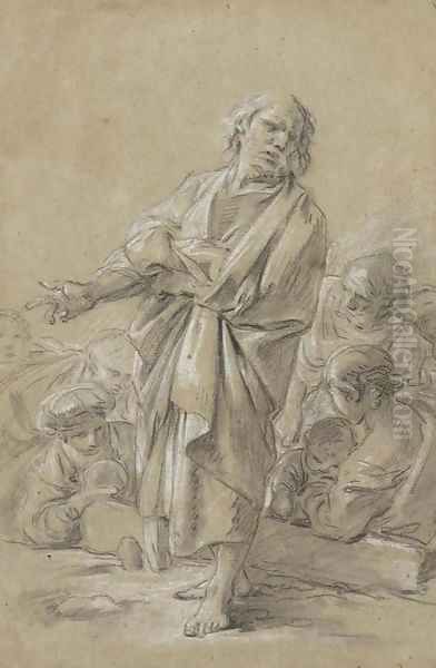 An Apostle preaching, with figures in the background - view 1
