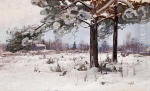 Snow Covered Pine Trees by Victor Westerholm