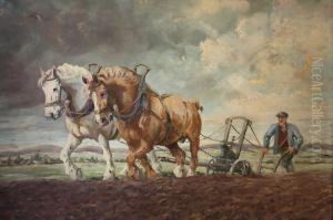 Gespann Beim Pflugen by Wilhelm Westerop
