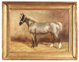Portrait Of A Chestnut Mare In The Stable by Wilhelm Westerop