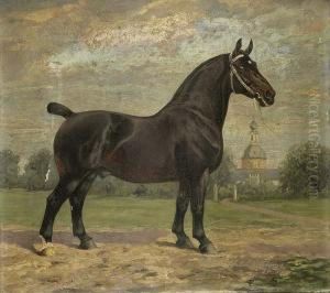 Pferdeportrat Im Garten Von Schloss Jever by Wilhelm Westerop
