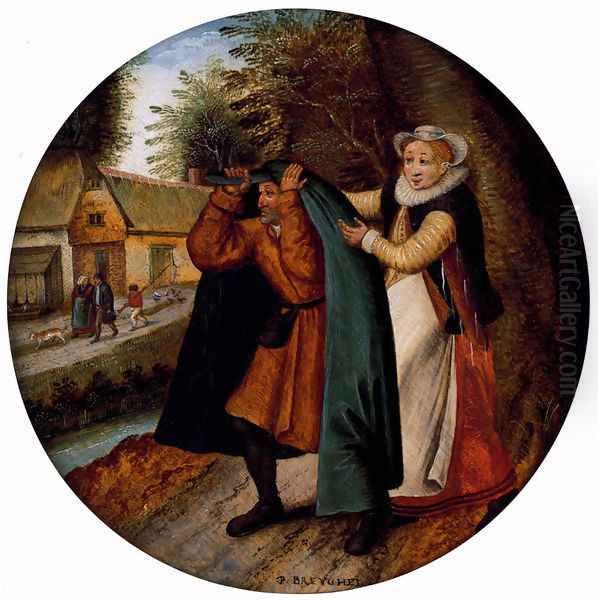 A Flemish Proverb: 'A Wife Hiding Her Infidelity From Her Husband Under A Blue Cloak' - view 1